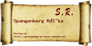 Spangenberg Réka névjegykártya